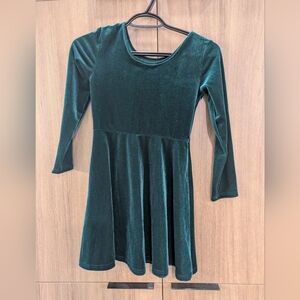 Place Green Velvet Formal Kids Dress